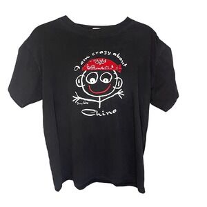 Danny First Miran Black Graphic T-Shirt Red Bandana Crazy About China XL Pirate